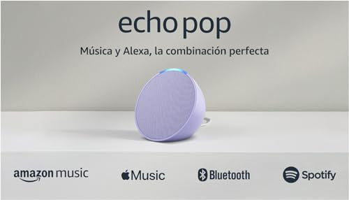 Amazon Echo Pop (modelo más reciente): nuestra bocina más pequeña que se adapta a cualquier habitación (lavanda)