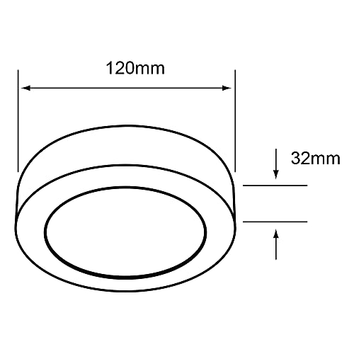 Tecnolite - Lámpara Plafón LED, Techo 6 W, Luz de Día, Iluminación Interiores, No atenuable, LED integrado
