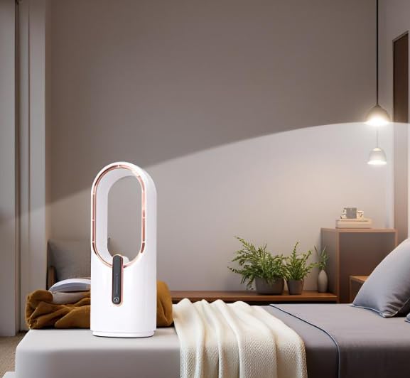 Ventilador de Escritorio, Mini Ventilador sin Aspas con 3 Velocidades de Enfriamiento Ventilador Control Táctil Silencioso Carga USB Portátil para Oficina Dormitorio