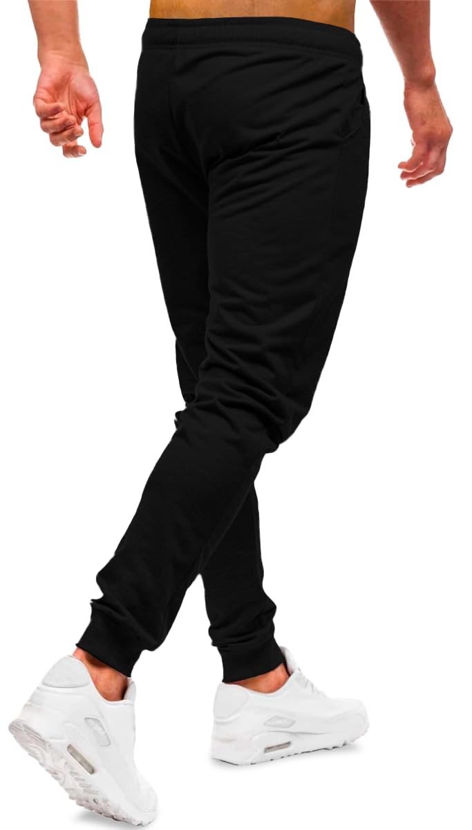 SHENDY Vendy Pantalones Jogger Pants Deportivos Comodos para Hombre con Bolsillo y Cordones Negro Mediano