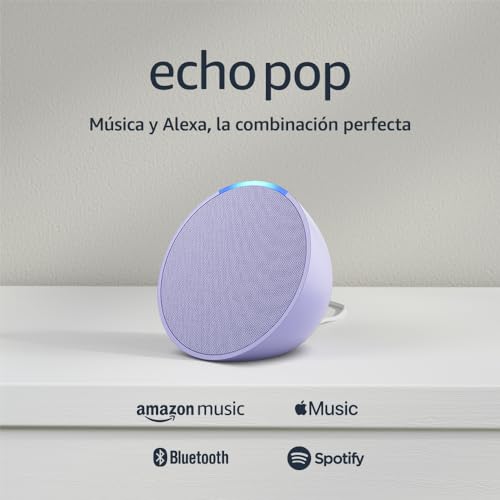 Amazon Echo Pop (modelo más reciente): nuestra bocina más pequeña que se adapta a cualquier habitación (lavanda)