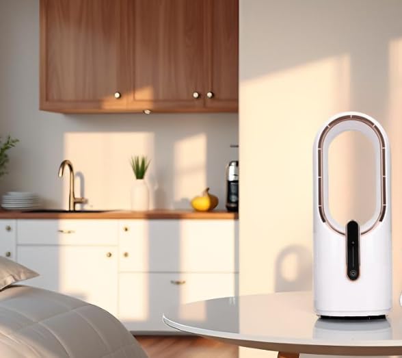 Ventilador de Escritorio, Mini Ventilador sin Aspas con 3 Velocidades de Enfriamiento Ventilador Control Táctil Silencioso Carga USB Portátil para Oficina Dormitorio