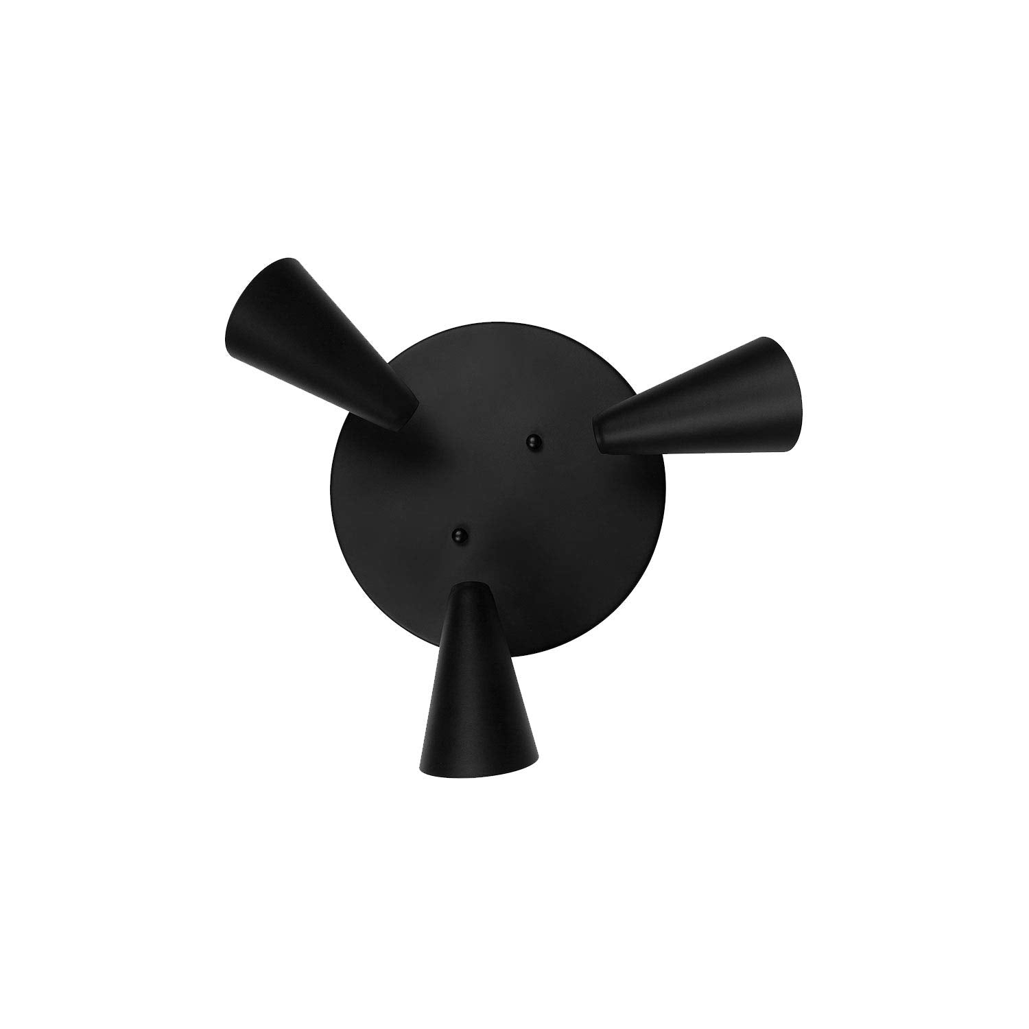 ILLUX Lámpara de techo, triple foco, de sobreponer estilo riel, cabezas ajustables. Iluminación de Pared o Techo Moderna DEKOR TR-2407 (Negro, Sin foco) TR-2407.N