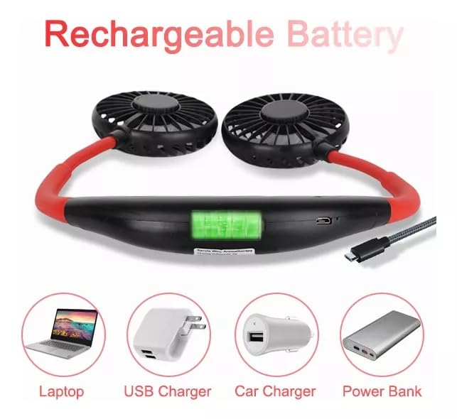 Ventilador Multifuncional Usb Portátil Para Rostro Y Cuello Versión Mejorada Ventilador de LED que Cambia de Color con Aromaterapia Rotación Libre de 360° Ruido más Bajo Flujo de Aire Fuerte