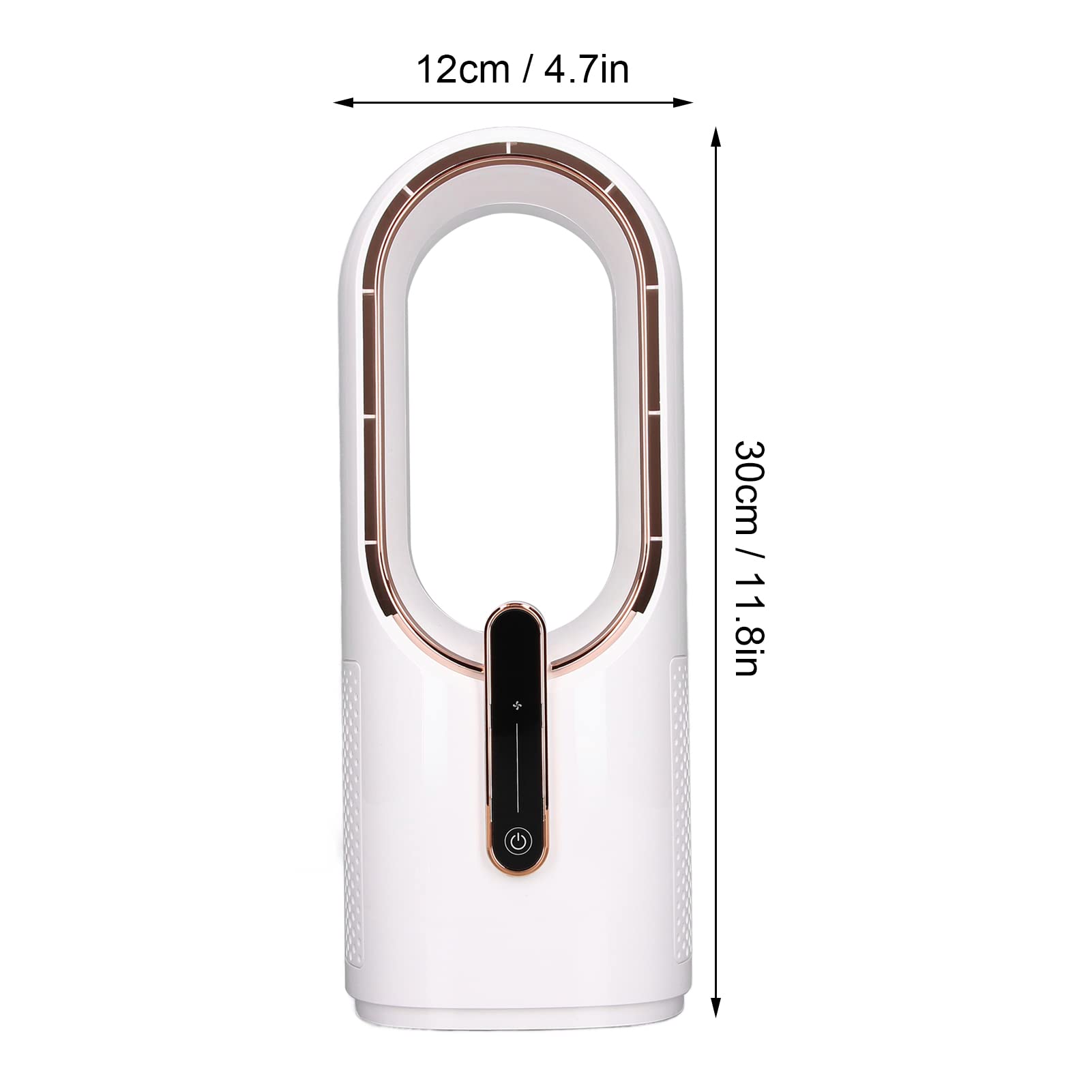 Ventilador de Escritorio, Mini Ventilador sin Aspas con 3 Velocidades de Enfriamiento Ventilador Control Táctil Silencioso Carga USB Portátil para Oficina Dormitorio