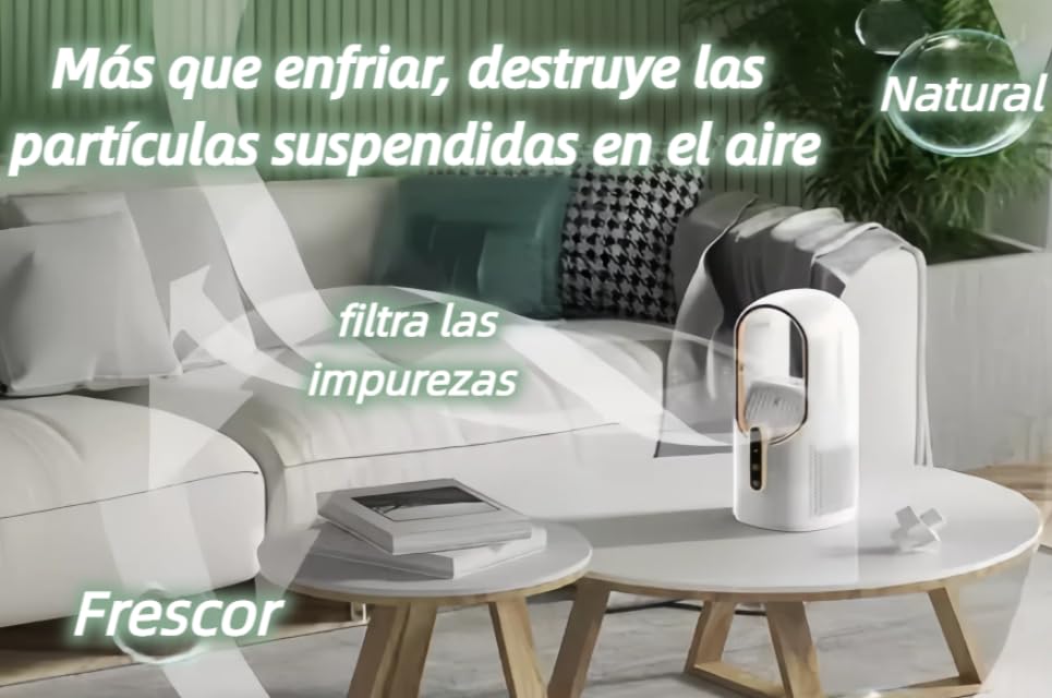 Ventilador de Escritorio, Mini Ventilador sin Aspas con 3 Velocidades de Enfriamiento Ventilador Control Táctil Silencioso Carga USB Portátil para Oficina Dormitorio