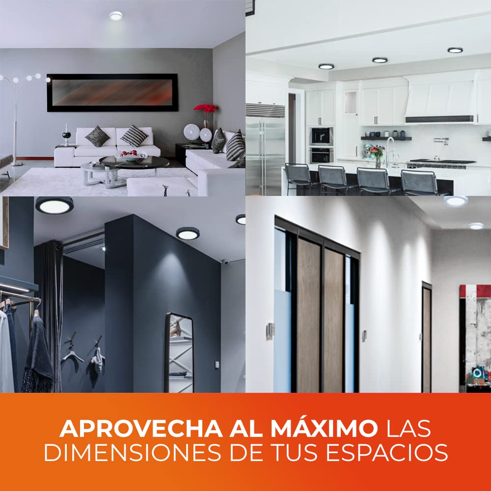 Tecnolite - Lámpara Plafón LED, Techo 6 W, Luz de Día, Iluminación Interiores, No atenuable, LED integrado