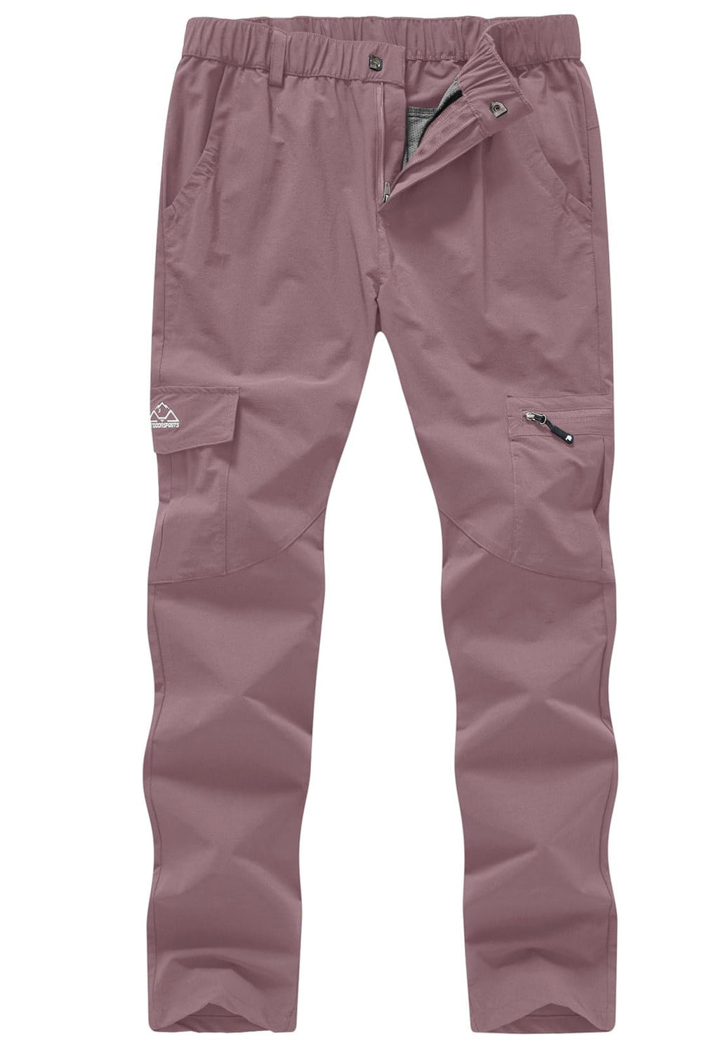 YSENTO - Pantalones de Senderismo para Mujer, Ligeros, elásticos, de Secado rápido, UPF 50, Pantalones Cargo para Camping, Viajes, Trabajo, 6 Bolsillos, Gris Púrpura, L