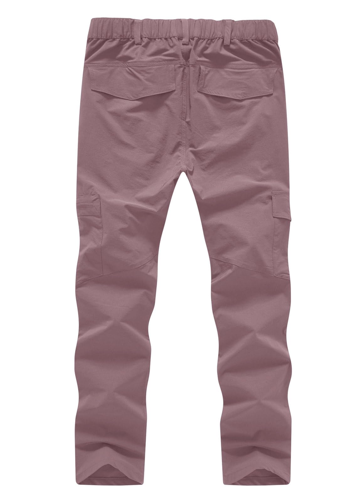 YSENTO - Pantalones de Senderismo para Mujer, Ligeros, elásticos, de Secado rápido, UPF 50, Pantalones Cargo para Camping, Viajes, Trabajo, 6 Bolsillos, Gris Púrpura, L