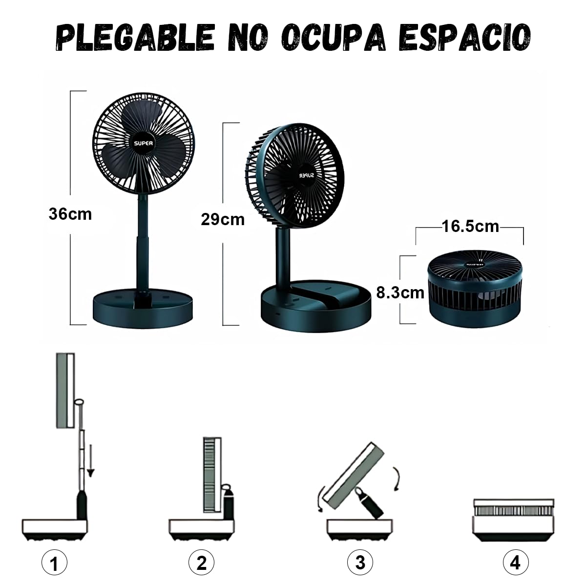 FS004 Ventilador de escritorio USB,mini ventilador portátil,Ventilador 5000 mAh recargable por USB,portátil,silencioso,3 velocidades,ventilador personal de escritorio,Ideal para Oficina,Hogar,Viaje