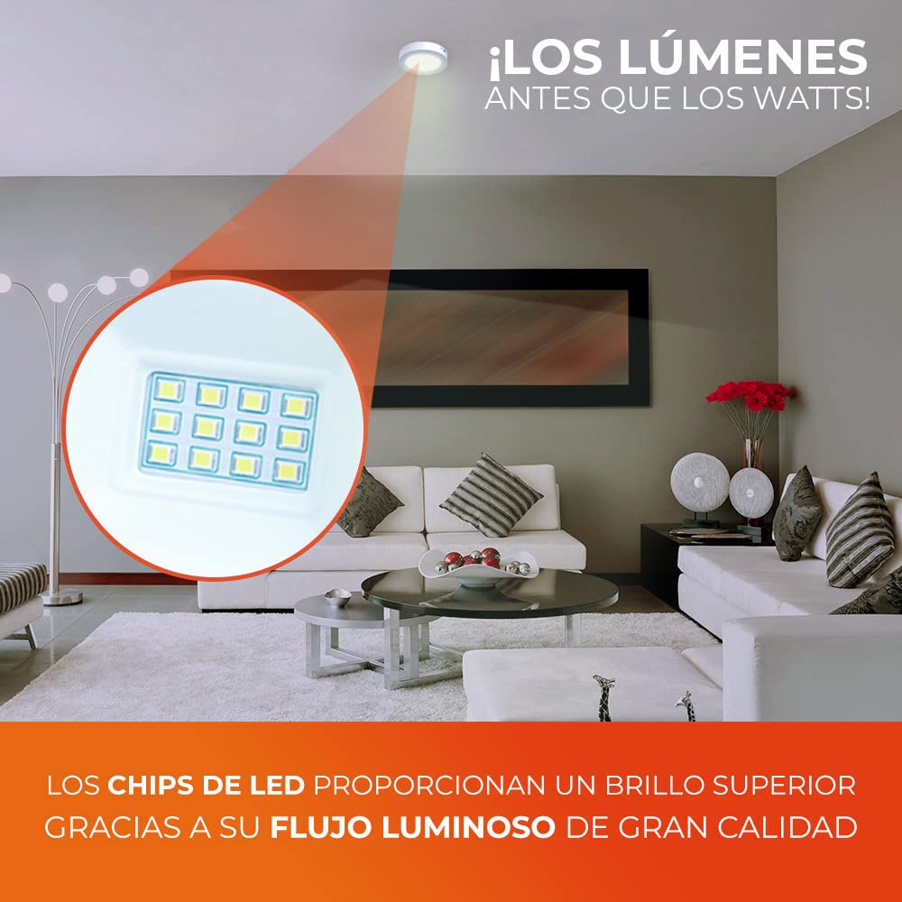 Tecnolite - Lámpara Plafón LED, Techo 6 W, Luz de Día, Iluminación Interiores, No atenuable, LED integrado
