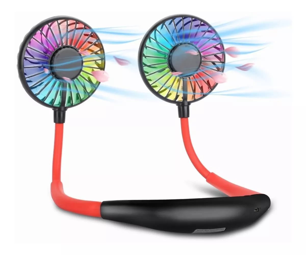 Ventilador Multifuncional Usb Portátil Para Rostro Y Cuello Versión Mejorada Ventilador de LED que Cambia de Color con Aromaterapia Rotación Libre de 360° Ruido más Bajo Flujo de Aire Fuerte