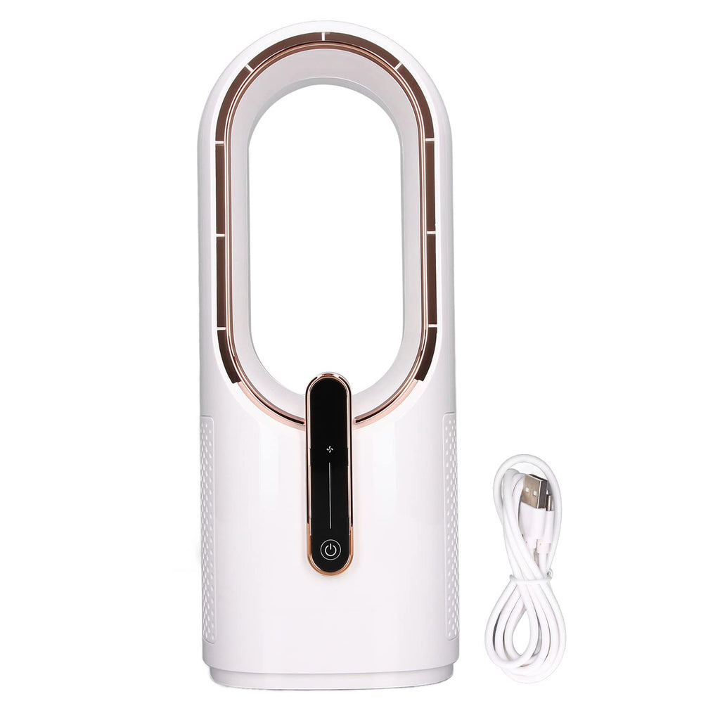 Ventilador de Escritorio, Mini Ventilador sin Aspas con 3 Velocidades de Enfriamiento Ventilador Control Táctil Silencioso Carga USB Portátil para Oficina Dormitorio