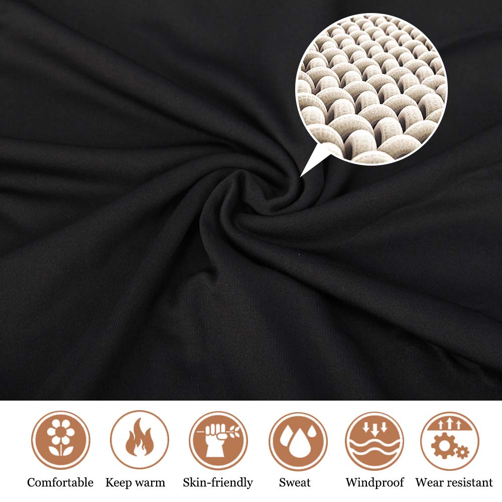 HEROBIKER - Ropa interior térmica para mujer, ultrasuave, conjunto de capa base superior e inferior, con forro polar para invierno, cálido, Negro -, S