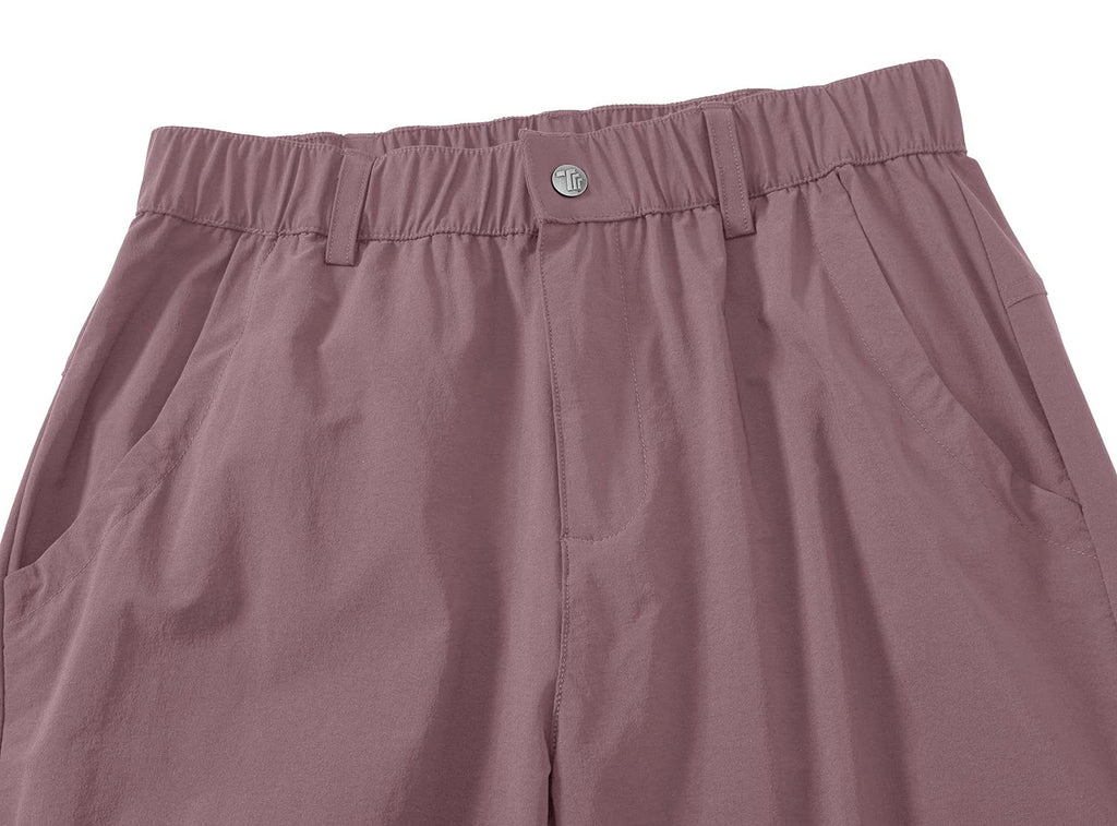 YSENTO - Pantalones de Senderismo para Mujer, Ligeros, elásticos, de Secado rápido, UPF 50, Pantalones Cargo para Camping, Viajes, Trabajo, 6 Bolsillos, Gris Púrpura, L