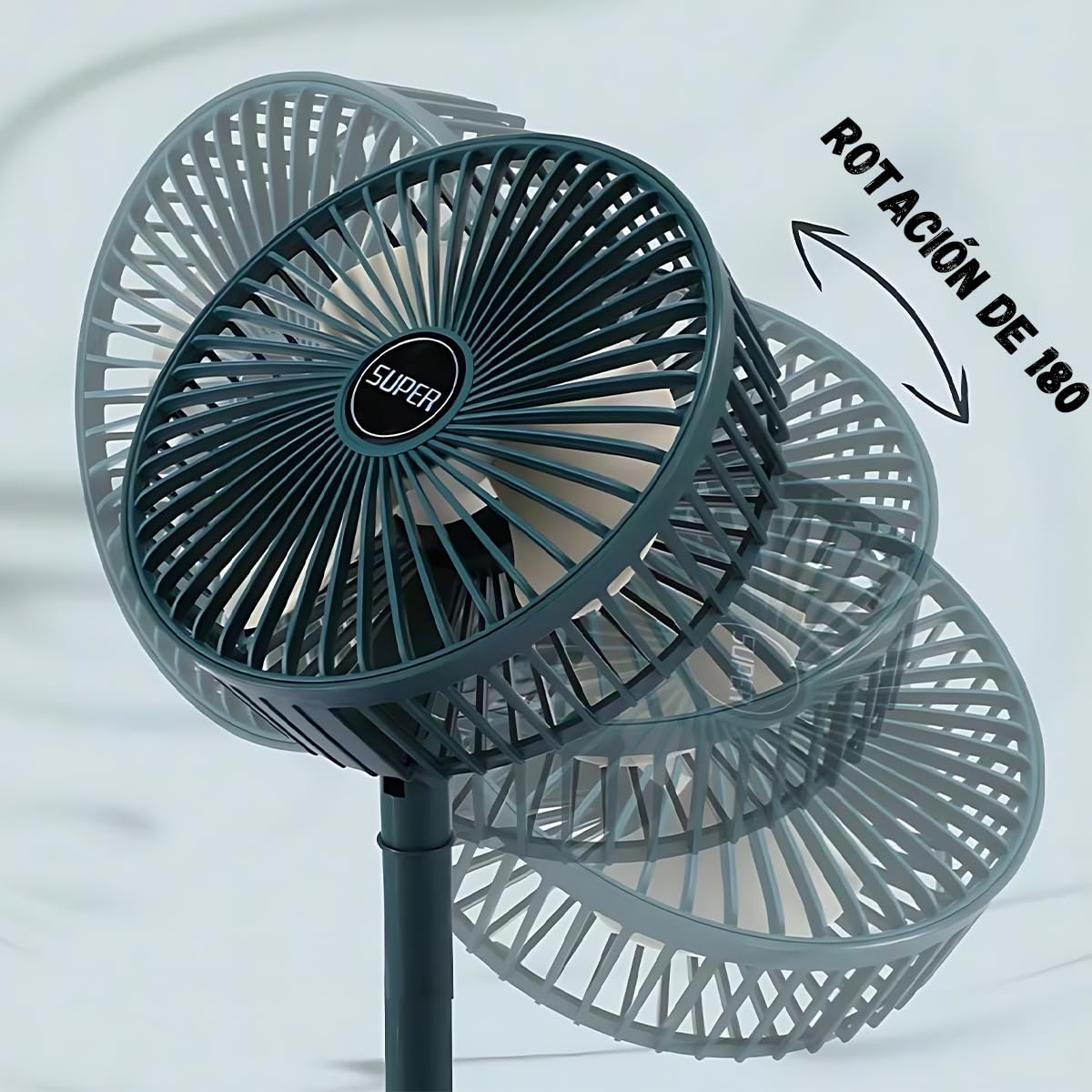 FS004 Ventilador de escritorio USB,mini ventilador portátil,Ventilador 5000 mAh recargable por USB,portátil,silencioso,3 velocidades,ventilador personal de escritorio,Ideal para Oficina,Hogar,Viaje