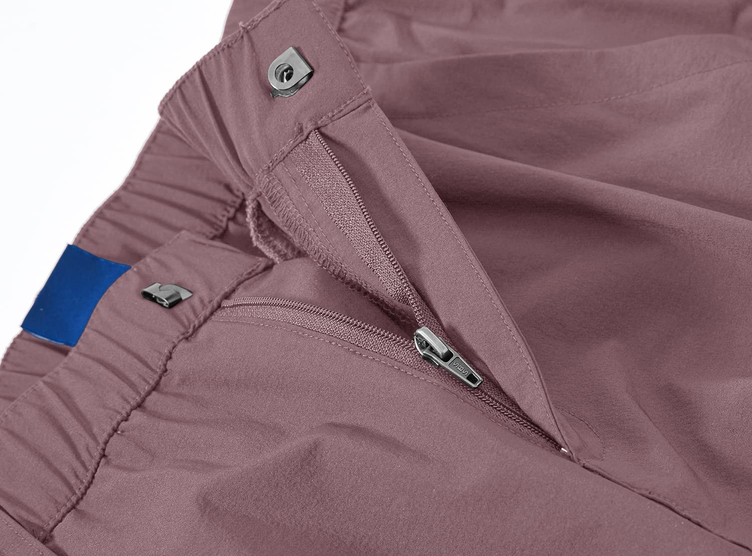 YSENTO - Pantalones de Senderismo para Mujer, Ligeros, elásticos, de Secado rápido, UPF 50, Pantalones Cargo para Camping, Viajes, Trabajo, 6 Bolsillos, Gris Púrpura, L