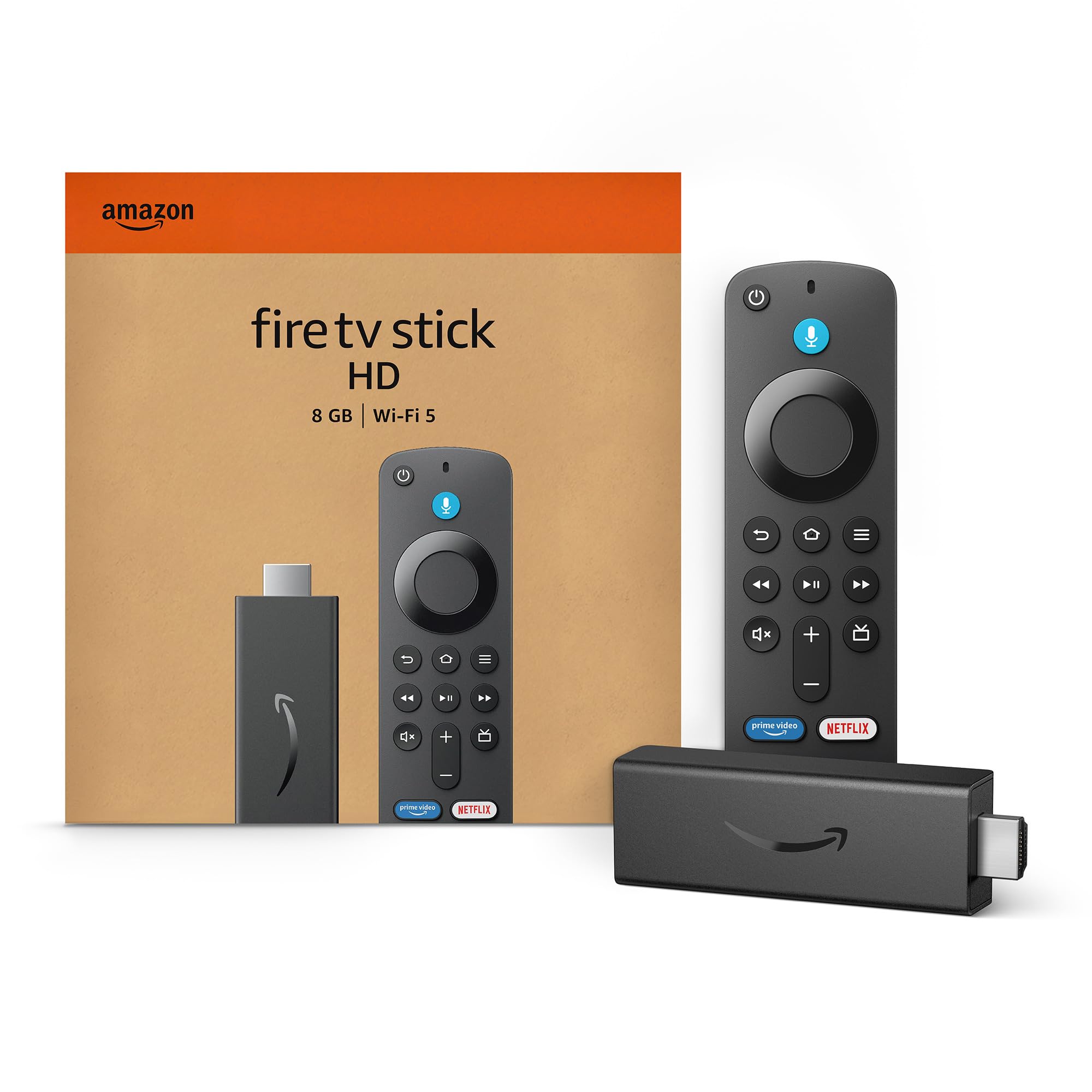 Amazon Fire TV Stick HD (modelo más reciente), TV gratuito, Control remoto por voz Alexa, controles de Smart Home, streaming en HD