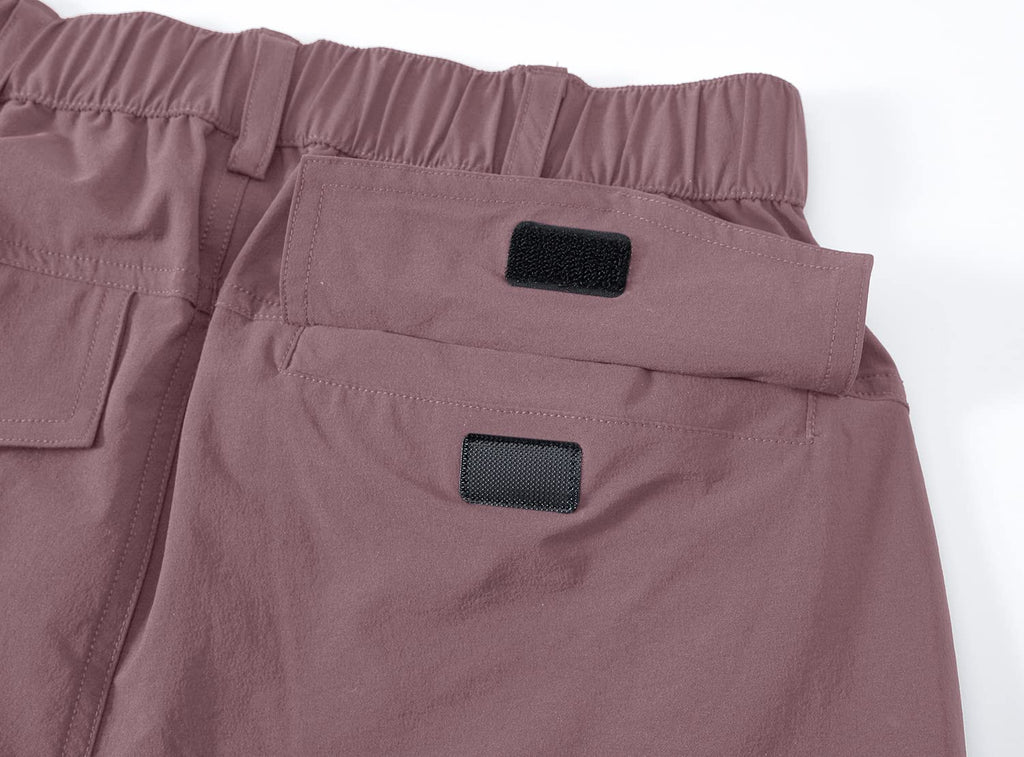 YSENTO - Pantalones de Senderismo para Mujer, Ligeros, elásticos, de Secado rápido, UPF 50, Pantalones Cargo para Camping, Viajes, Trabajo, 6 Bolsillos, Gris Púrpura, L